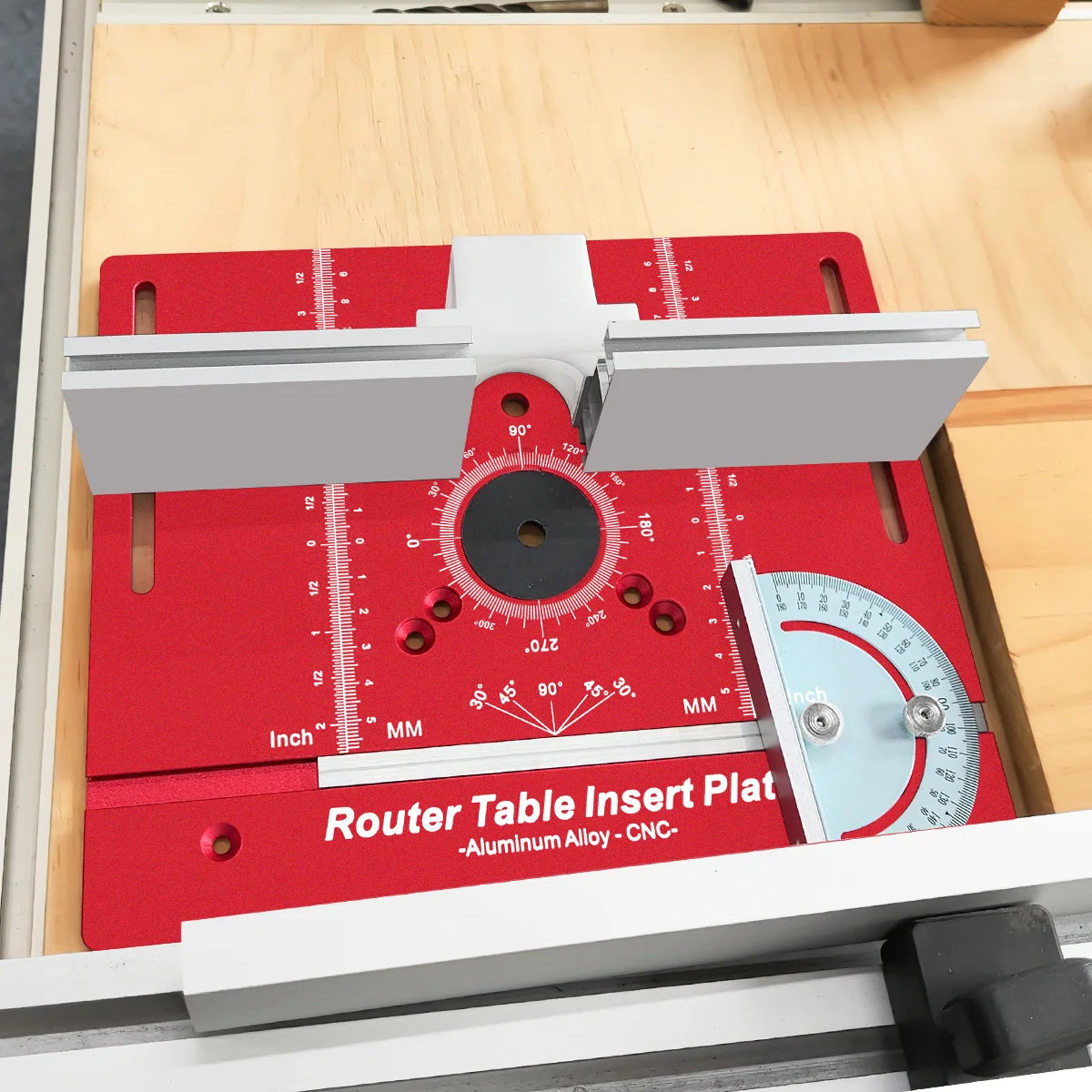Aluminium Router Table Insert Plate with Miter Gauge Guide Multifunctional Trimming Engraving Table Woodworking Diy Hand Tools