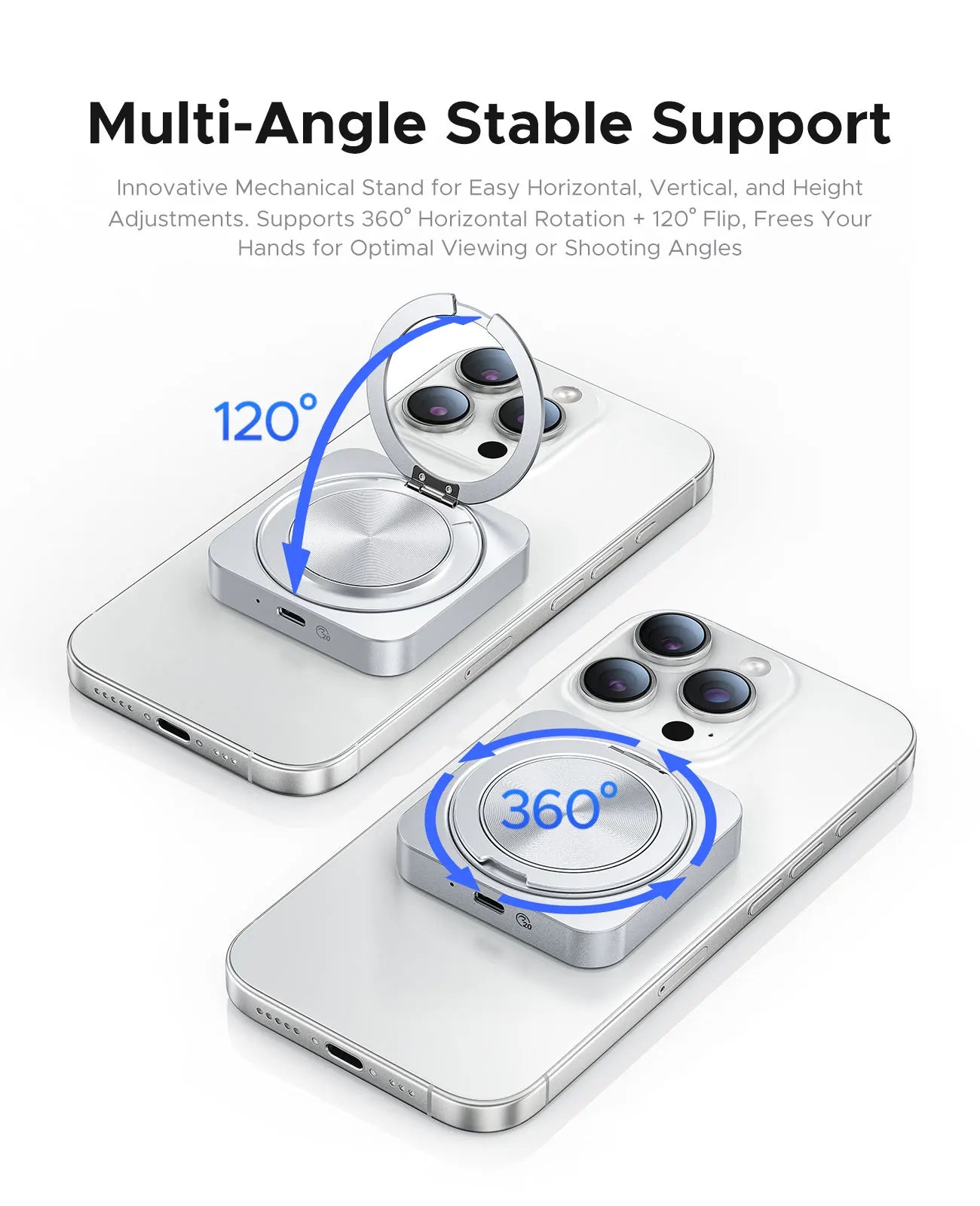 ORICO Magnetic External SSD with 360 stand Up to 2000MB/s 4K ProRes HDR Record and Store, Aluminum Alloy MagSafe Portable