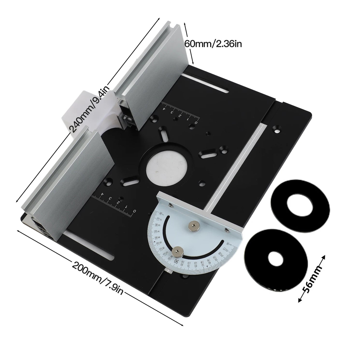 Set of 3 Router Table Insert Plate Aluminum Alloy Wood Milling Flip Board Trimming Machine Engraving Auxiliary Tool Woodworking
