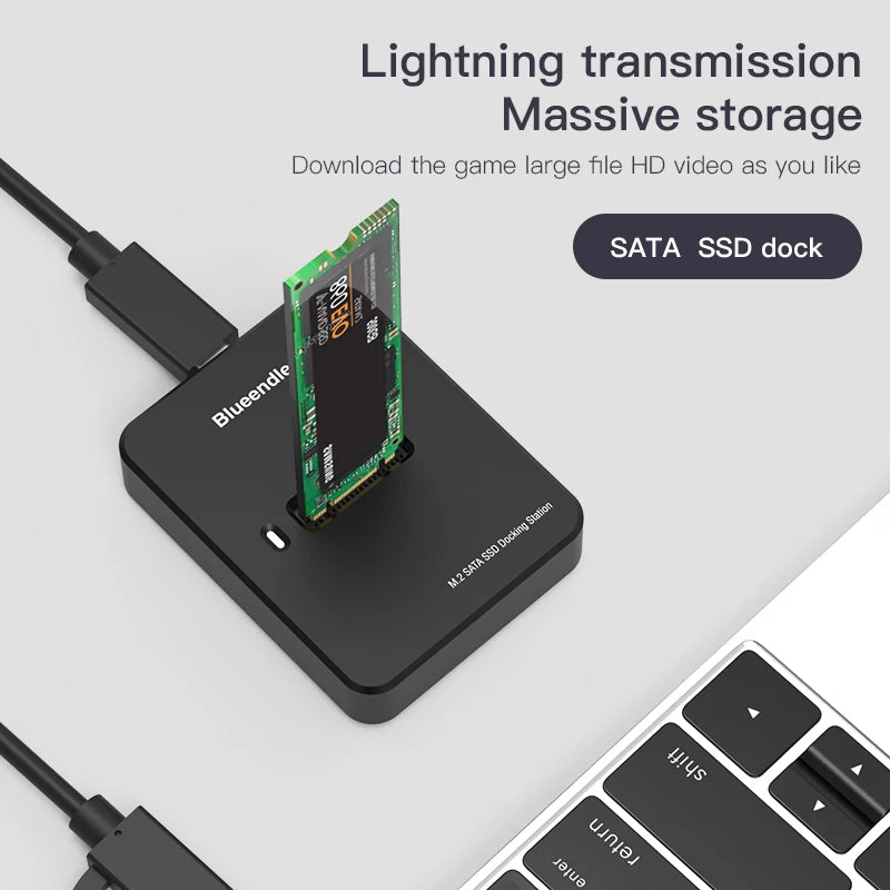 Blueendless External SSD Hard Disk M.2 ssd Enclosure 10G Online Reading Writing Speed SSD Case For M.2 SSD Docking Station