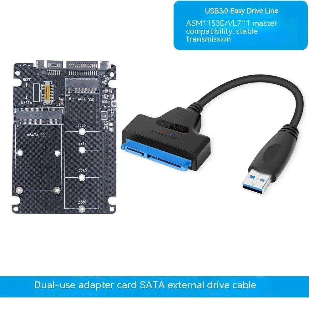 Sata 60gbps M.2 solid-state SSD to sata3 external hard drive box ngff msata to serial port adapter card dual-use two-in-one