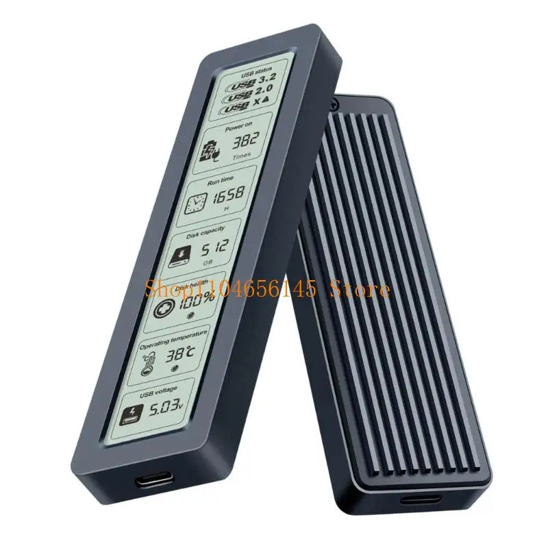 5asd Externals SSDs Enclosure Aluminum Cooling System Builts In Screen For Disk Health Temperature Monitoring USB 3.1 Support