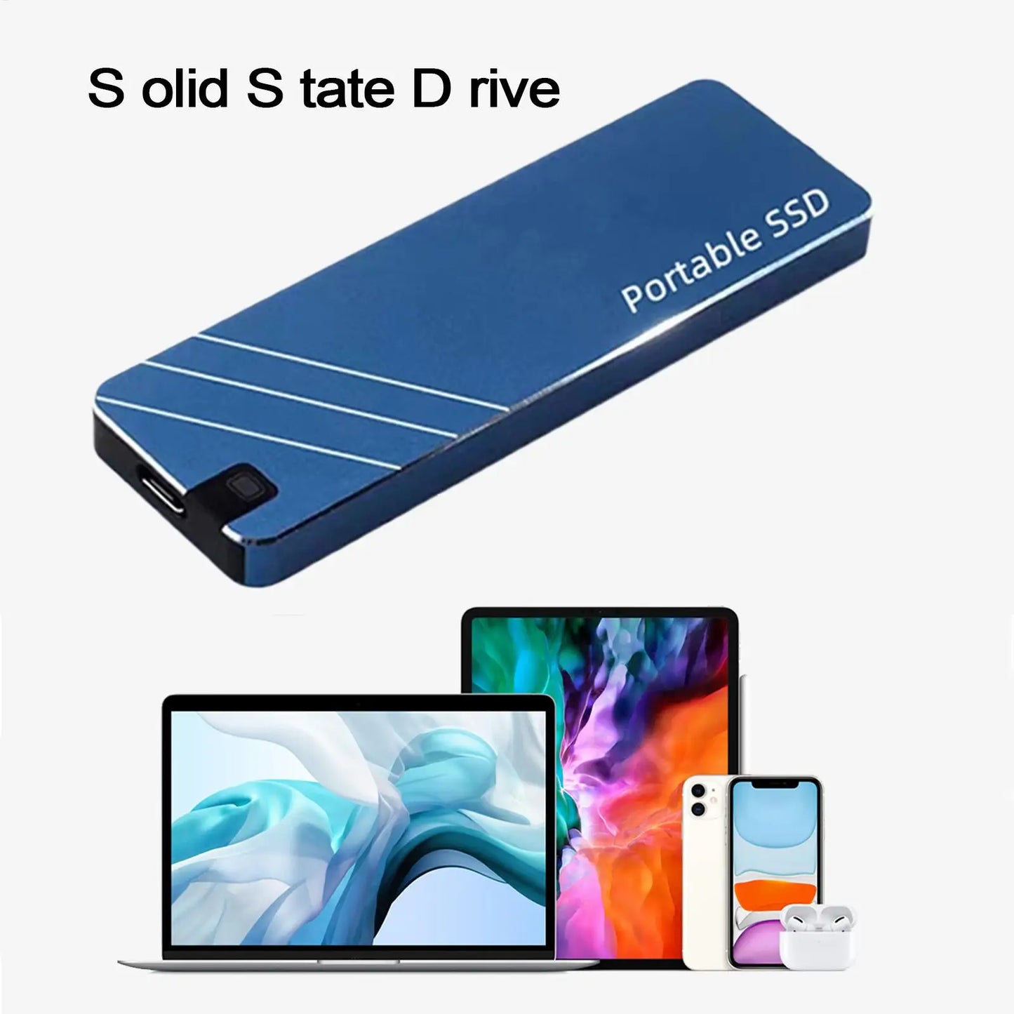 Type-C SSD 1TB External Storage Drive External Expansion High-Speed Transmission Back up Hard Drive for PC Desktop Laptop Phones