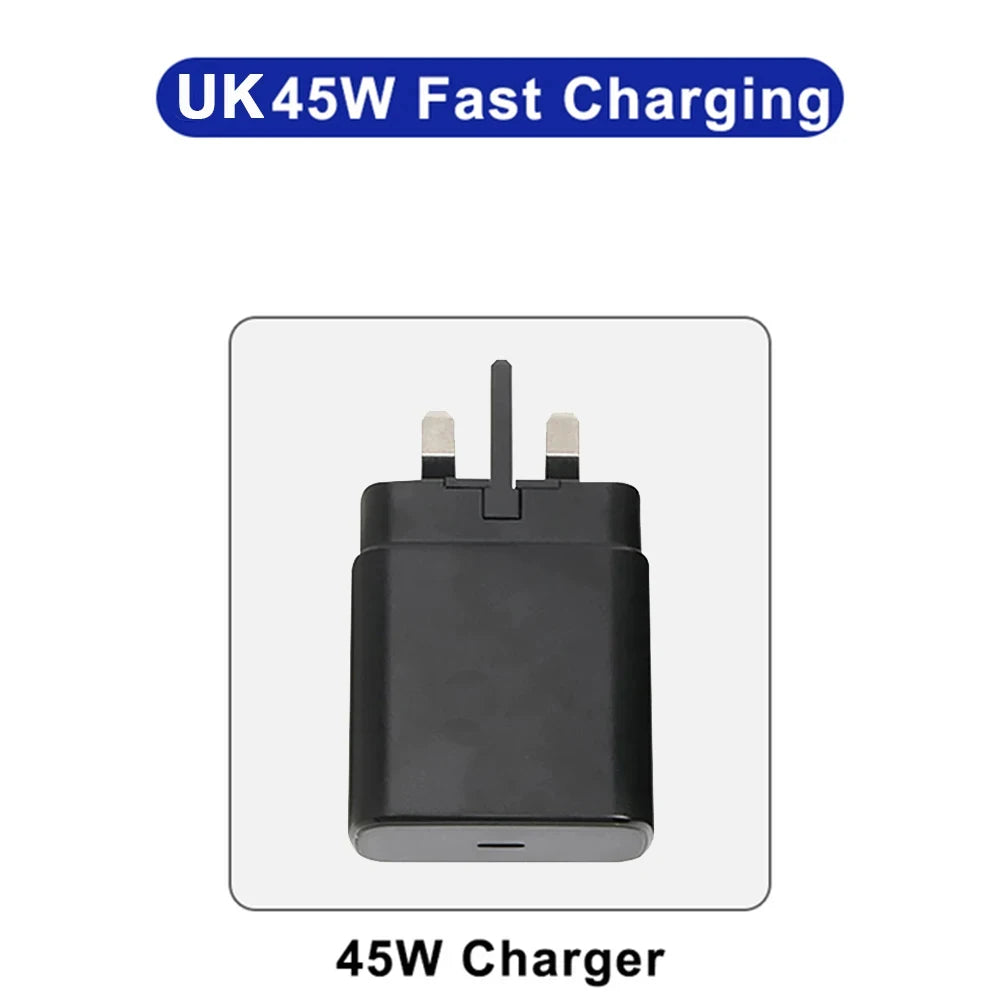 45W PD Super fast charge for S22 S23 Ultra Note 10+ 5G USB C Mobile Phone Type C US/EU/UK Fast Quick Charging Wall Adapter