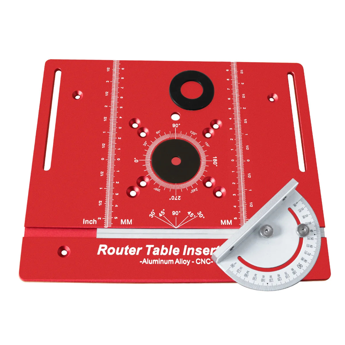 Aluminium Router Table Insert Plate with Miter Gauge Guide Multifunctional Trimming Engraving Table Woodworking Diy Hand Tools