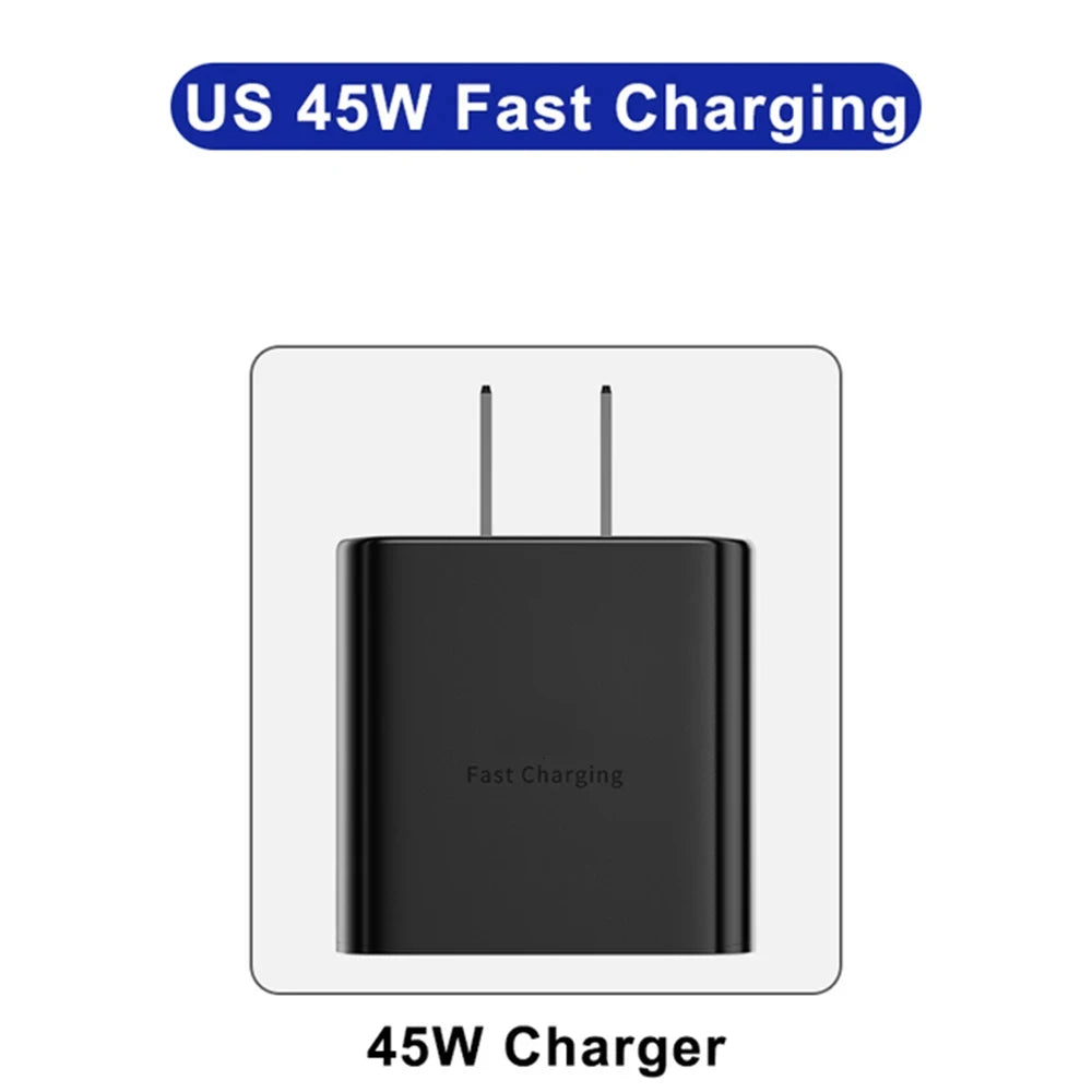 45W PD Super fast charge for S22 S23 Ultra Note 10+ 5G USB C Mobile Phone Type C US/EU/UK Fast Quick Charging Wall Adapter
