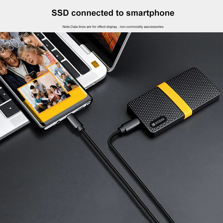 Kodak External SSD X200 1TB Portable Solid State Drive USB 3.1 Type C Hard Disk 512GB 256GB Mini Flash for PS4 Laptop Macbook PC