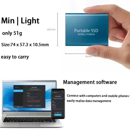 16TB USB 3.0 Type C External Solid State Drive Hard Disk High Speed Storage External Hard Drive Portable SSD For PC Phone 16 15