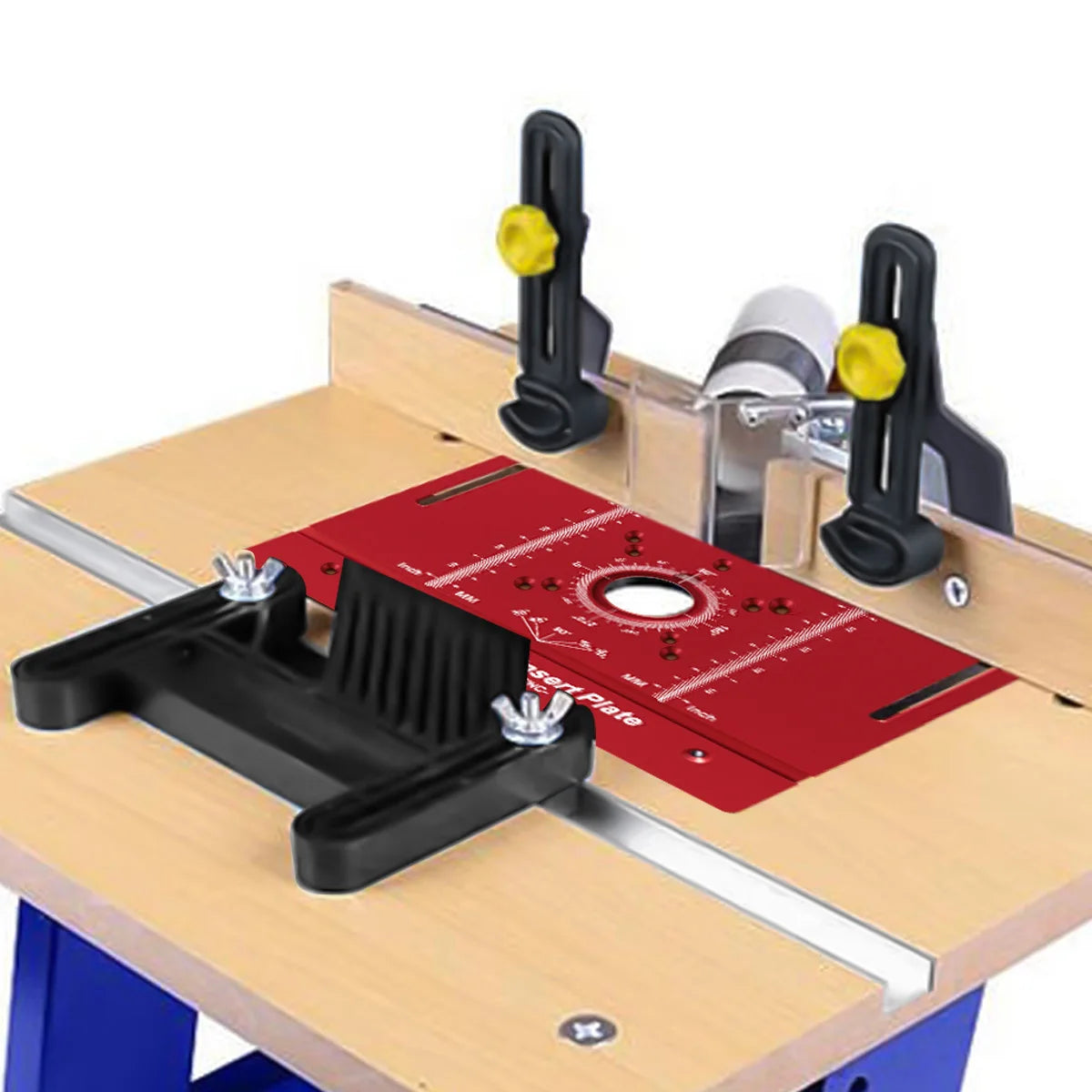 Aluminium Router Table Insert Plate with Miter Gauge Guide Multifunctional Trimming Engraving Table Woodworking Diy Hand Tools