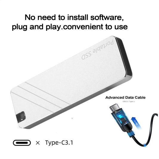 Type-C SSD 1TB External Storage Drive External Expansion High-Speed Transmission Back up Hard Drive for PC Desktop Laptop Phones